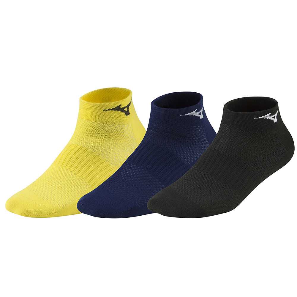 Mizuno Men's Training Mid 3P Running Socks Yellow/ Black (67XUU95046-BQU)